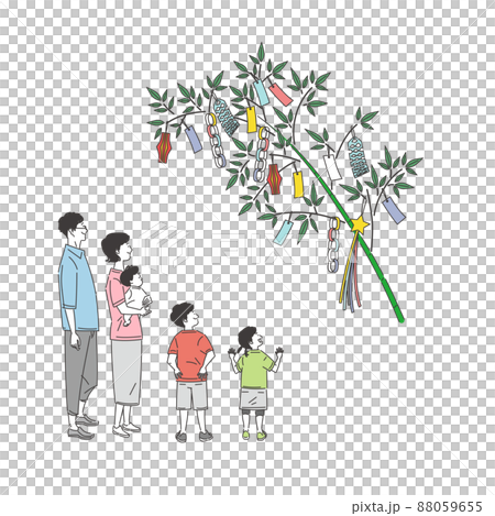 Tanabata decoration and family set Tanabata decoration and family set 88059655
