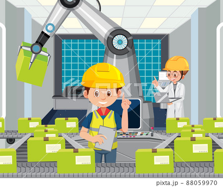 Automation industry concept with assembly line robots 88059970