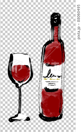 酒瓶和玻璃紅 88060495