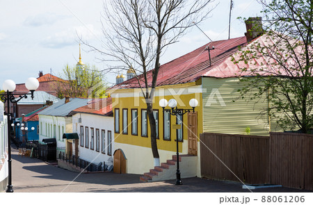View of street of Vladimir with domes of Dormition Cathedral View of street of Vladimir with domes of Dormition Cathedral 88061206