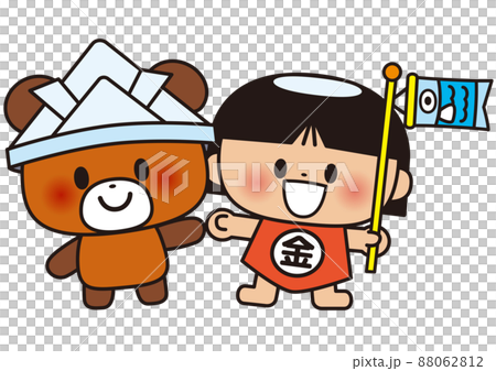 こどもの日,金太郎,こいのぼり,子供,子供,動物,クマ,春,仲良し,兜,男の子,端午の節句 こどもの日,金太郎,こいのぼり,子供,子供,動物,クマ,春,仲良し,兜,男の子,端午の節句 88062812