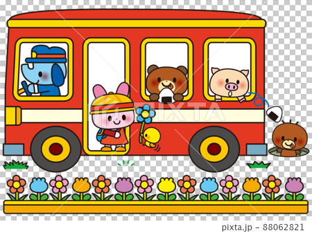 遠足,バス,春,花,乗り物,動物,ピクニック,子供,幼稚園,保育園,かわいい,クマ,ブタ,ウサギ 遠足,バス,春,花,乗り物,動物,ピクニック,子供,幼稚園,保育園,かわいい,クマ,ブタ,ウサギ 88062821