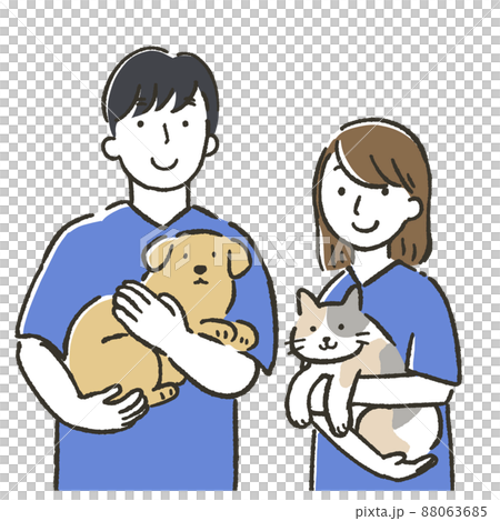 男性と女性の獣医師のイラスト 88063685