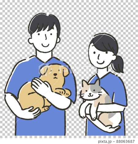 男性と女性の獣医師のイラスト 88063687