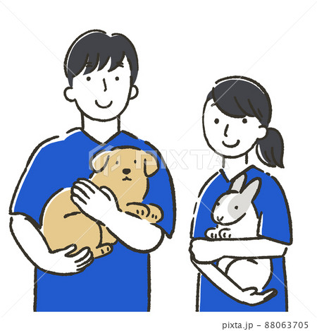 男性と女性の獣医師のイラスト 男性と女性の獣医師のイラスト 88063705