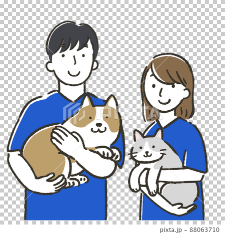 男性和女性獸醫的插圖 88063710