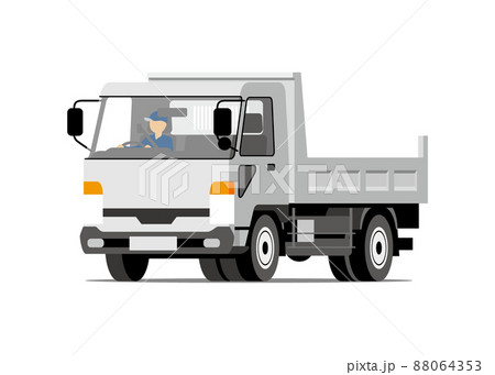 ダンプカー、フロント、イラスト 88064353