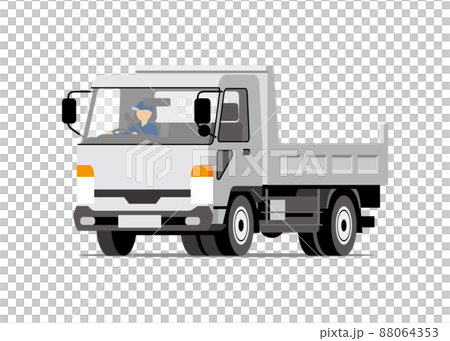 ダンプカー、フロント、イラスト 88064353