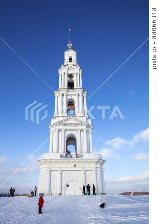 Bell tower of St. Nicholas Cathedral. Kalyazin. Tver region. Russia Bell tower of St. Nicholas Cathedral. Kalyazin. Tver region. Russia 88066318