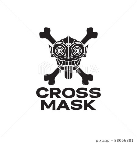 Indonesia mask culture with bones logo design, vector graphic symbol icon illustration creative idea 88066881