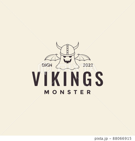 ghost viking cartoon logo design, vector graphic symbol icon illustration creative idea 88066915