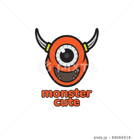 cute orange monster with horn happy logo design, vector graphic symbol icon illustration creative idea cute orange monster with horn happy logo design, vector graphic symbol icon illustration creative idea 88066918