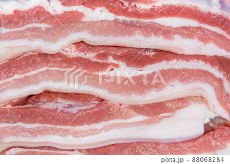 Closeup pieces of raw pork belly 88068284