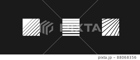 Set of retrowave design elements, squares. Squares with horizontal and diagonal stripes. Pack of retrowave 1980s style design elements. Vector Set of retrowave design elements, squares. Squares with horizontal and diagonal stripes. Pack of retrowave 1980s style design elements. Vector 88068356