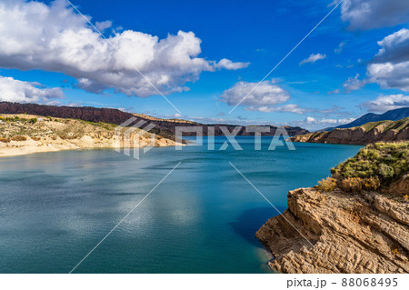 Embalse de Negratin reservoir lake in Sierra Nevada National Park in Spain Embalse de Negratin reservoir lake in Sierra Nevada National Park in Spain 88068495