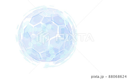 CGスフィア　多重構造の六角形で構成された球体 88068624