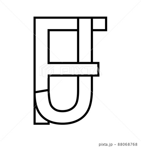 Logo sign, fj jf icon, nft fj interlaced letters f j 88068768