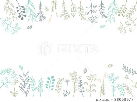 北欧風　シンプル植物　フレーム（上下） 88068977