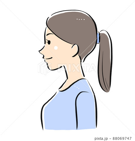 女性の横顔 シンプルなイラストのイラスト素材 女性の横顔 シンプルなイラストのイラスト素材