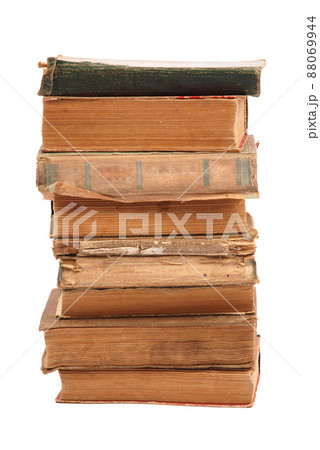 Stacked old books of different shape and color Stacked old books of different shape and color 88069944