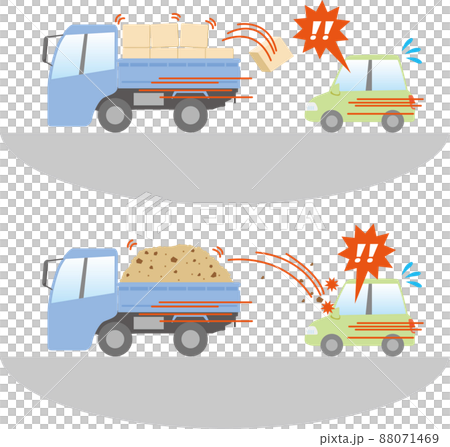 交通安全 <卡車司機和跟車帶來不便、貨物倒塌導致貨物掉落、泥土和碎石散落> 交通安全 <卡車司機和跟車帶來不便、貨物倒塌導致貨物掉落、泥土和碎石散落> 88071469
