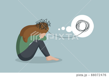depressed lonely girl sitting alone and thinking about mental health depressed lonely girl sitting alone and thinking about mental health 88072476