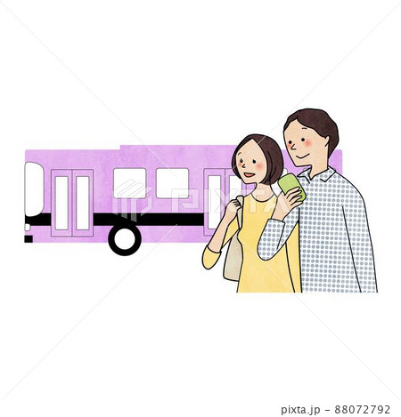旅行する男女とバス 旅行する男女とバス 88072792