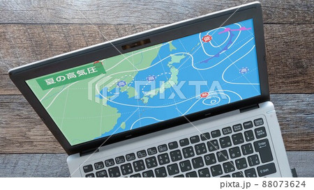 天気予報 天気図 気象 夏の高気圧(パソコン) 天気予報 天気図 気象 夏の高気圧(パソコン) 88073624