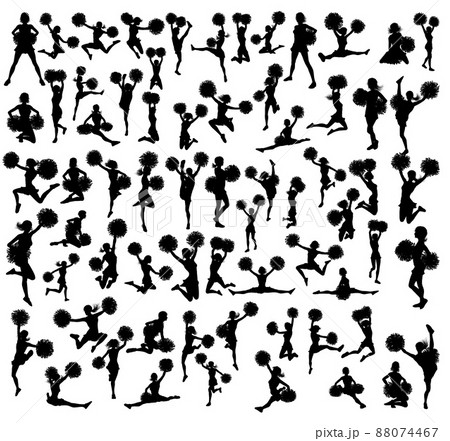 Cheerleader Silhouettes Setのイラスト素材