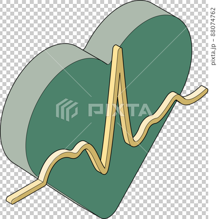 帶有主線的三維和等距心電圖圖像的插圖。 帶有主線的三維和等距心電圖圖像的插圖。 88074762