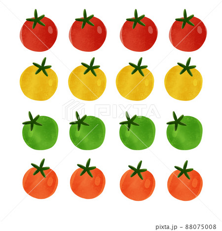 夏野菜 ミニトマトの手描きイラストのイラスト素材