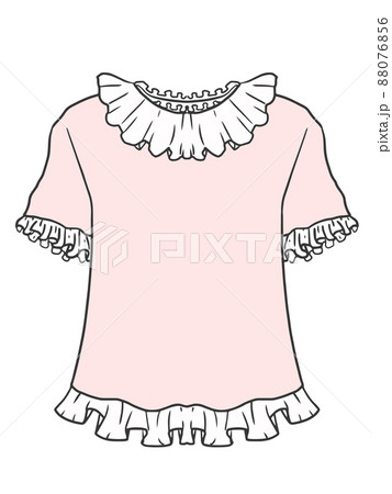 フリルtシャツ 服 かわいい イラスト ファッションのイラスト素材