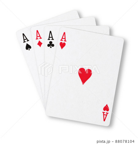 Four Aces on white winning hand business concept 88078104