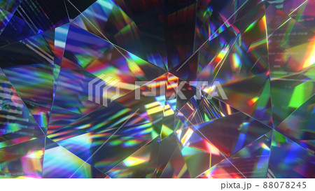 Diamond facets abstract diffraction background 3D render Diamond facets abstract diffraction background 3D render 88078245