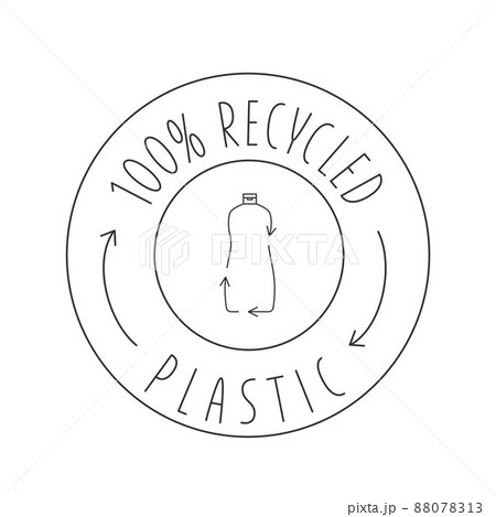 Recycle cleaning bottle and garbage recycling icon concept of waste sorting. Editable stroke. Vector stock illustration isolated on white background for packaging logo print. EPS10 Recycle cleaning bottle and garbage recycling icon concept of waste sorting. Editable stroke. Vector stock illustration isolated on white background for packaging logo print. EPS10 88078313