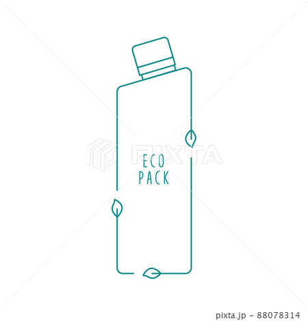 Eco pack - recycle cleaning bottle icon concept of waste sorting. Editable stroke. Vector stock illustration isolated on white background for packaging logo print. EPS10  88078314