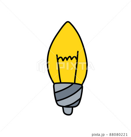 Light Bulb. Yellow electric device. Hand drawn illustration. 88080221