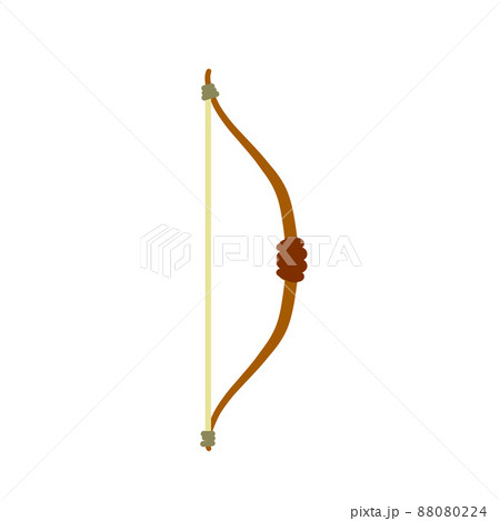 Bow weapon. Shooting and hunting element. Flat cartoon illustration Bow weapon. Shooting and hunting element. Flat cartoon illustration 88080224