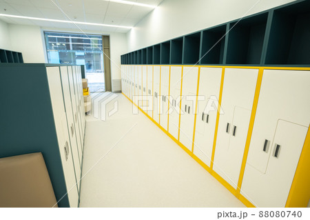 School or gym lockers, empty high school, modern design 88080740