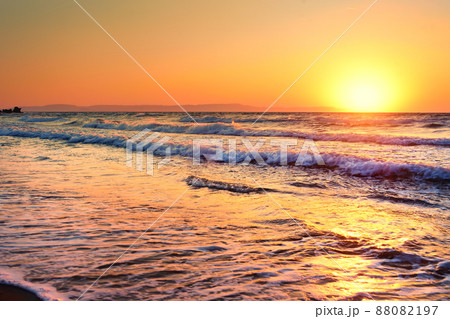 Picturesque sunset over mediterranean sea near Cyprus. Amazing seascape. Beauty of nature. Picturesque sunset over mediterranean sea near Cyprus. Amazing seascape. Beauty of nature. 88082197