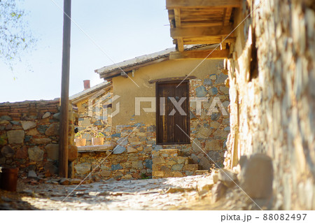 Ancient houses in Phicardou (Fikardou) village, Cyprus. This beautiful village declared Ancient Monument. 88082497