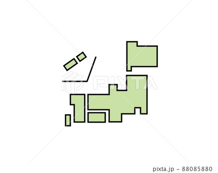 シンプルな日本地図 アイコン マークのイラスト素材 0850