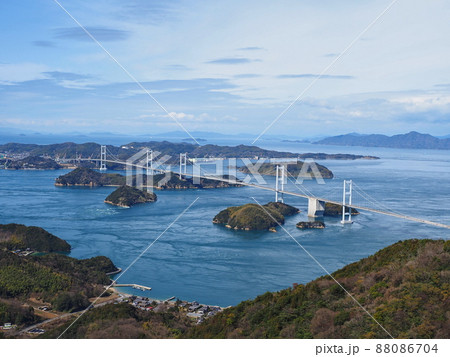 亀老山から見た来島海峡大橋 88086704