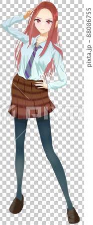 元気な女子高生の立ち絵 - 怒る 元気な女子高生の立ち絵 - 怒る 88086755