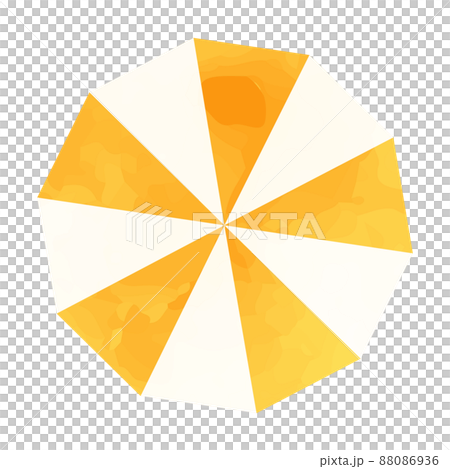 Vector illustration of a yellow umbrella seen from directly above 88086936