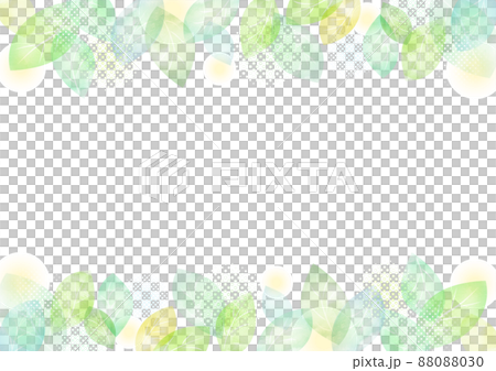 水彩　手書き　新緑フレーム　背景 88088030