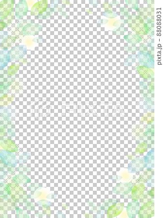 水彩 手書き 新緑フレーム 背景 水彩 手書き 新緑フレーム 背景 88088031