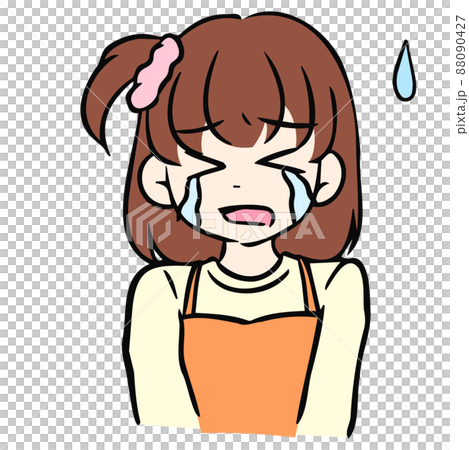 圖標女孩哭泣 圖標女孩哭泣 88090427