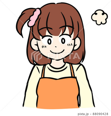 アイコン・女の子　笑顔 88090428