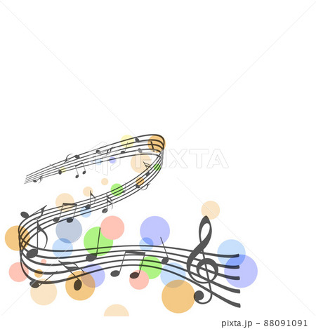 パステルカラーの水玉と五線譜 パステルカラーの水玉と五線譜 88091091